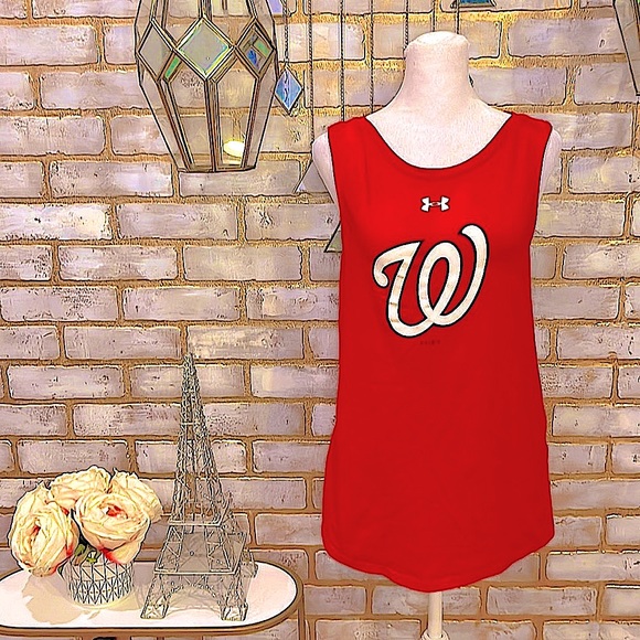 Under Armour Washington Nationals MLB Tank Top w/ Built in Bra, Women’s Size Lrg - Picture 3 of 9
